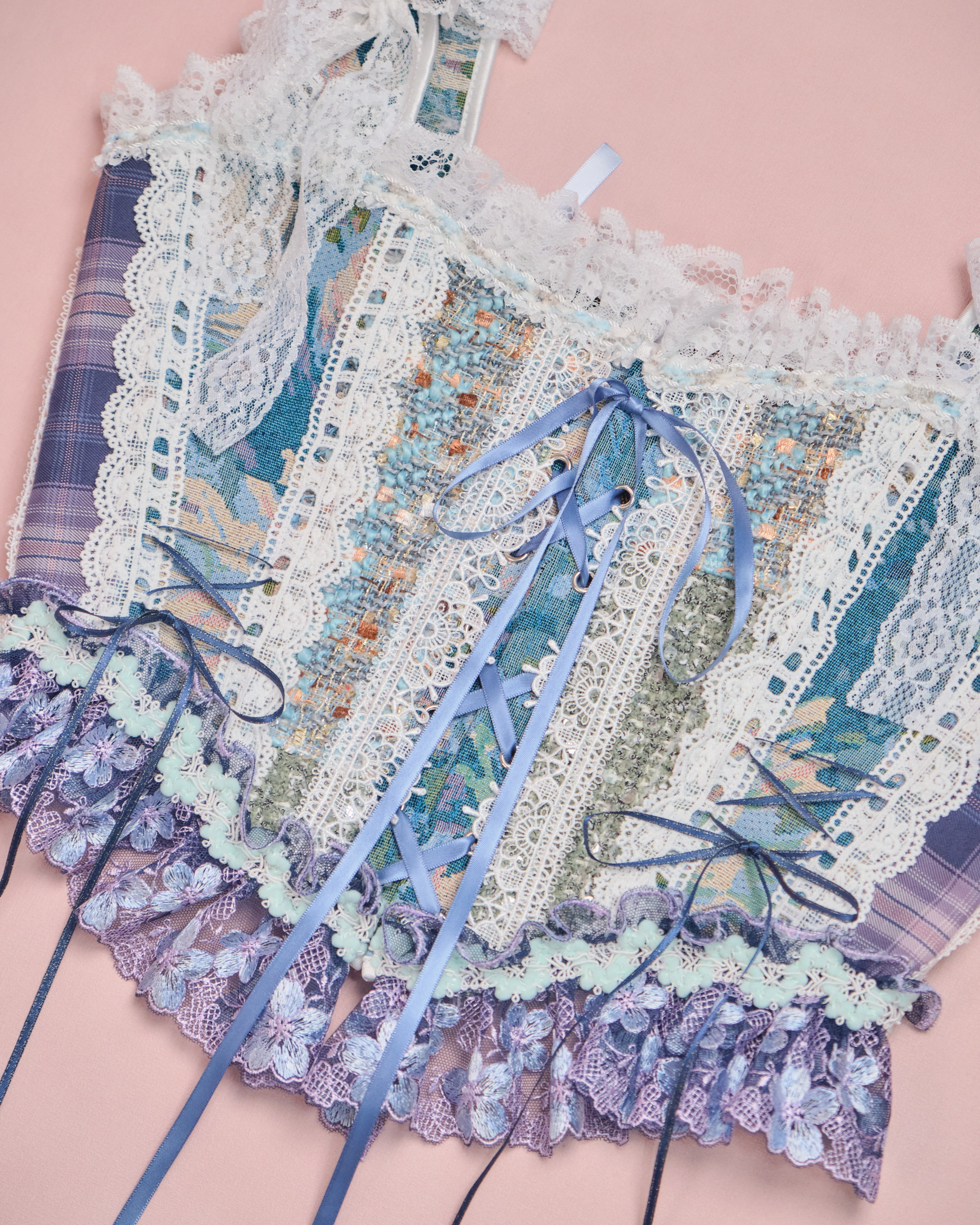 11628 重工蕾絲拼布馬甲