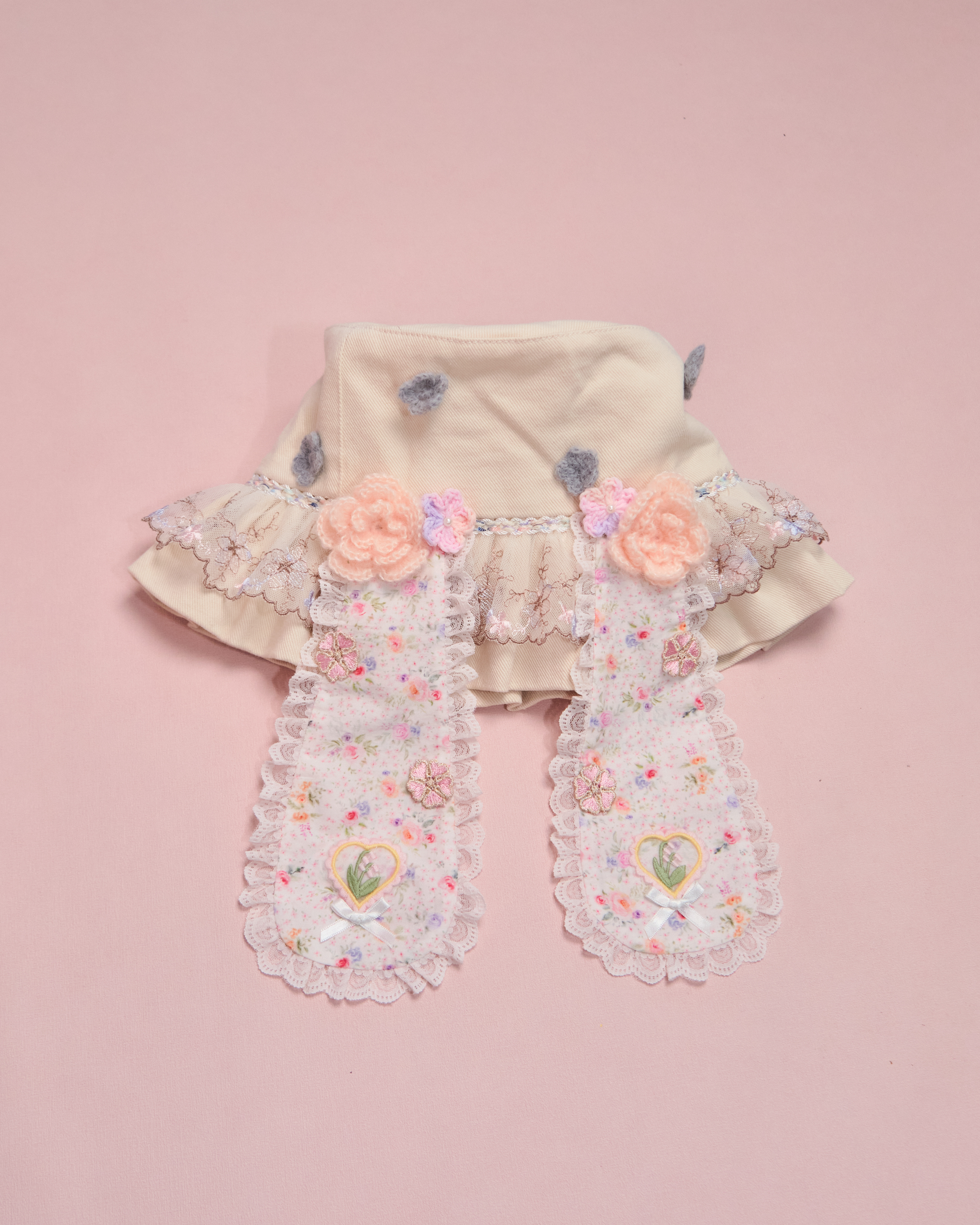 11599 Handmade Patchwork Rabbit Ears Denim Bucket Hat