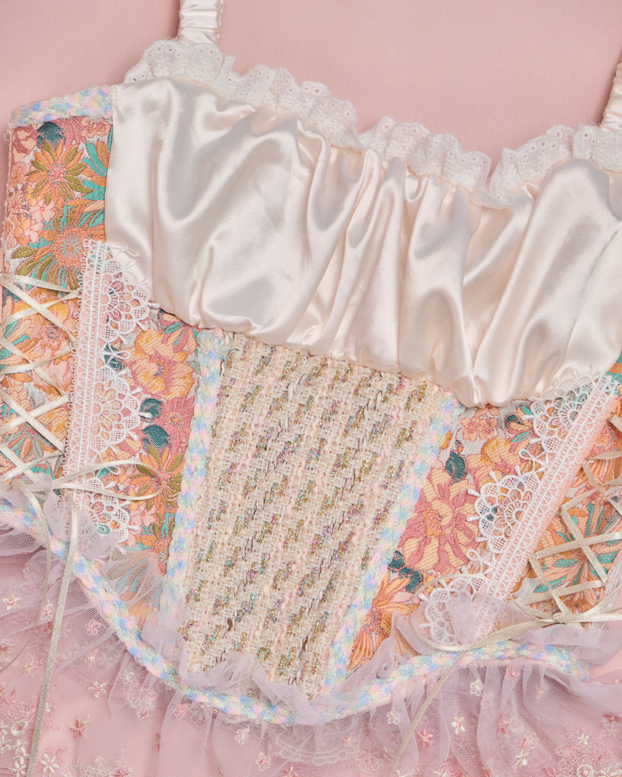 11629 Layered Lace Patchwork Corset