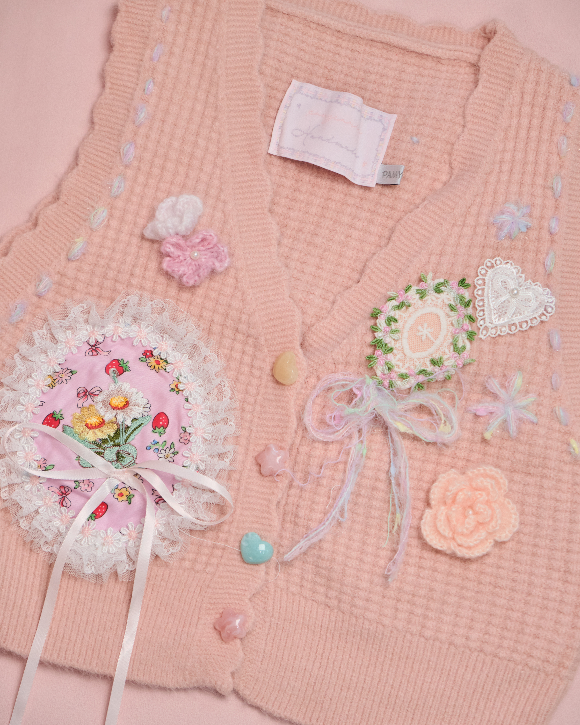 11632 Embroidered Patchwork Open Chest Vest