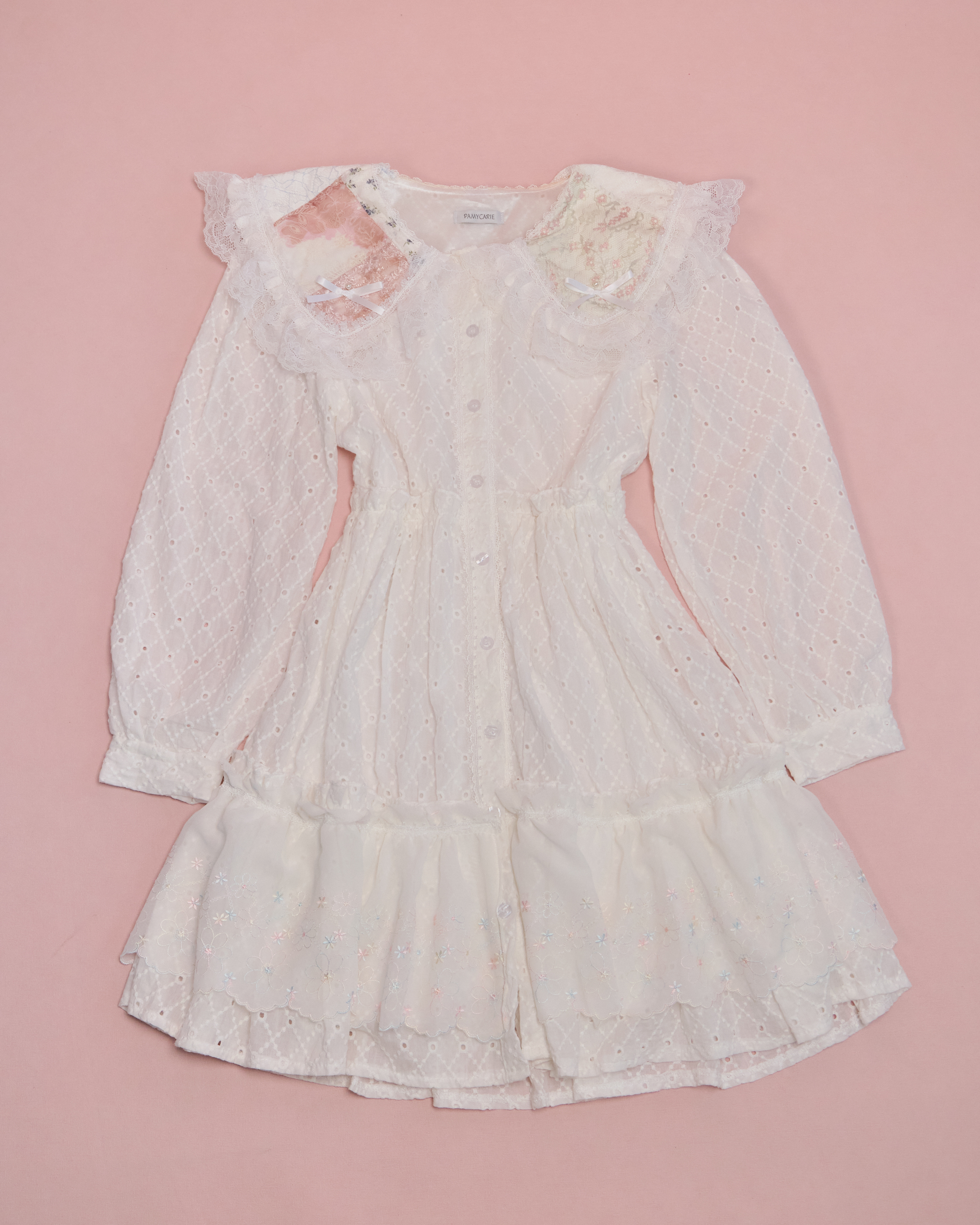 11651 Embroidered Patchwork Collar One piece