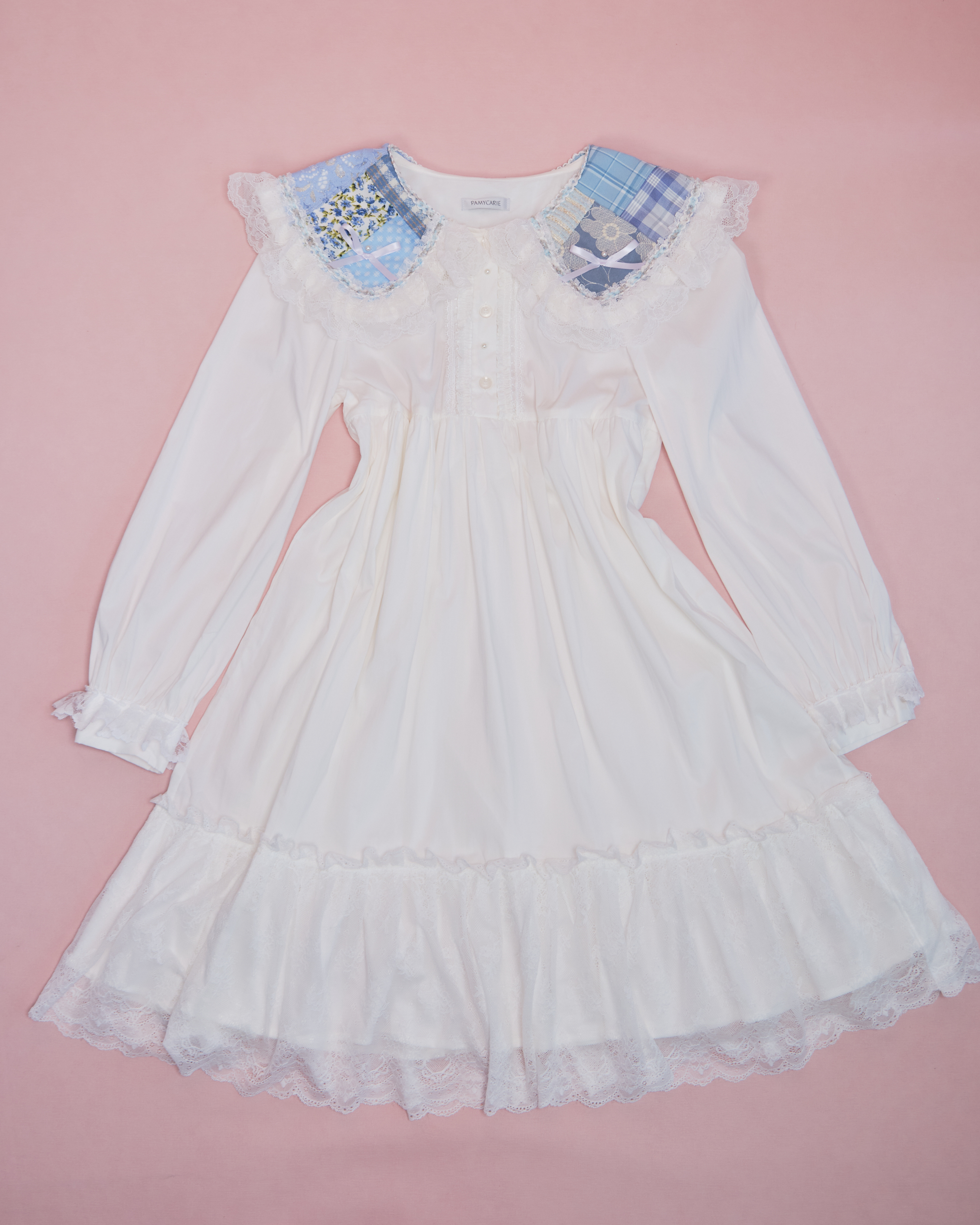 11653 Embroidered Patchwork Collar One piece