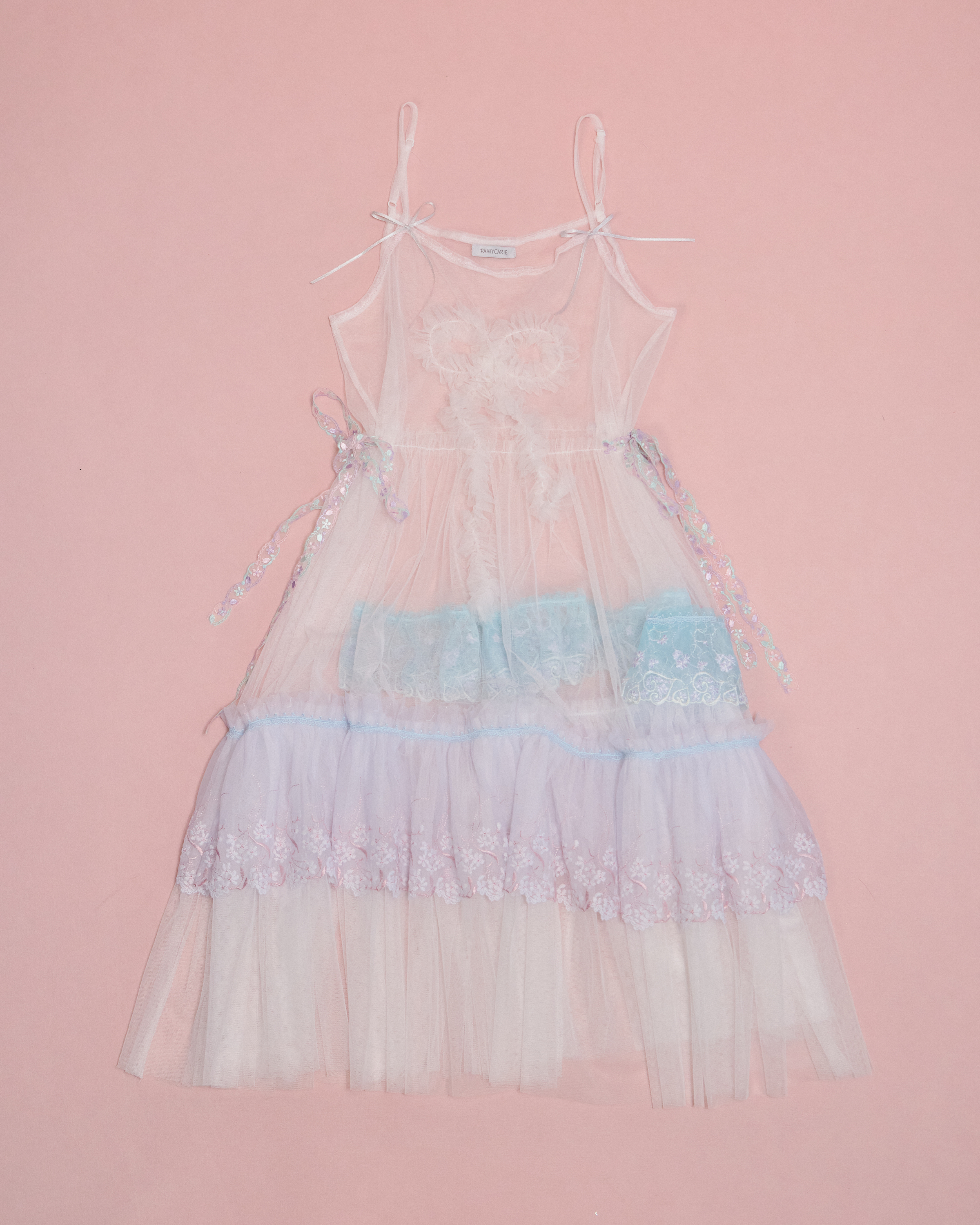 11658 Layered Mesh Outer Dress