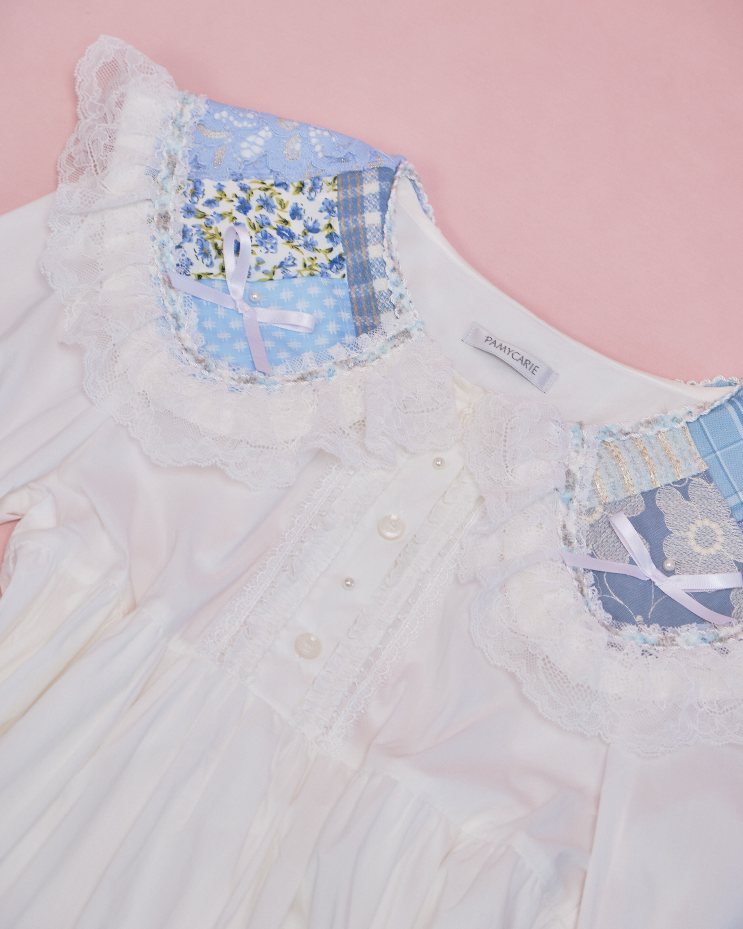 11653 Embroidered Patchwork Collar One piece