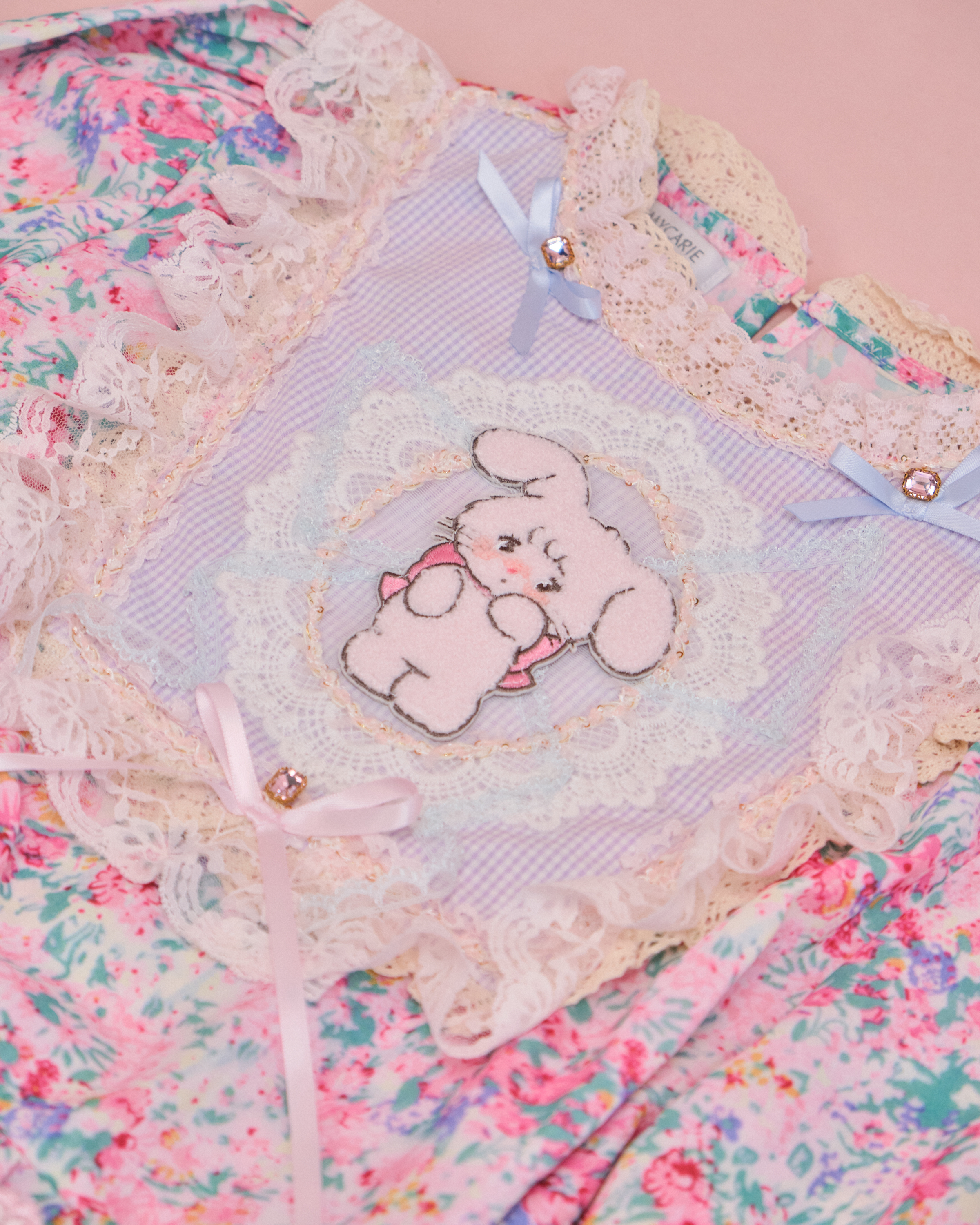 11654 刺繡小兔雪紡連衣裙