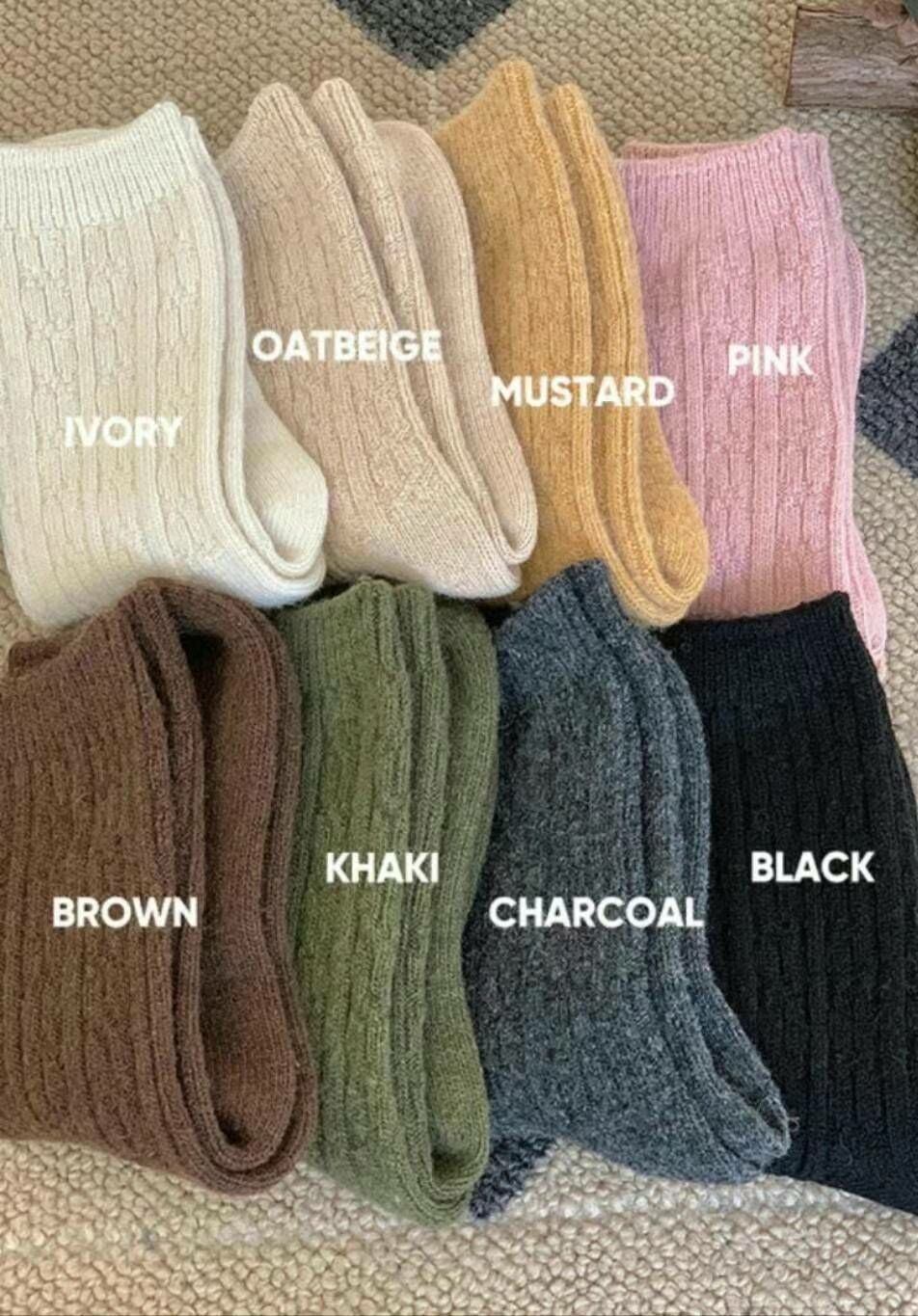 CT3339 熱銷麻花紋羊毛襪 含58％羊毛 (任選2對 $68)