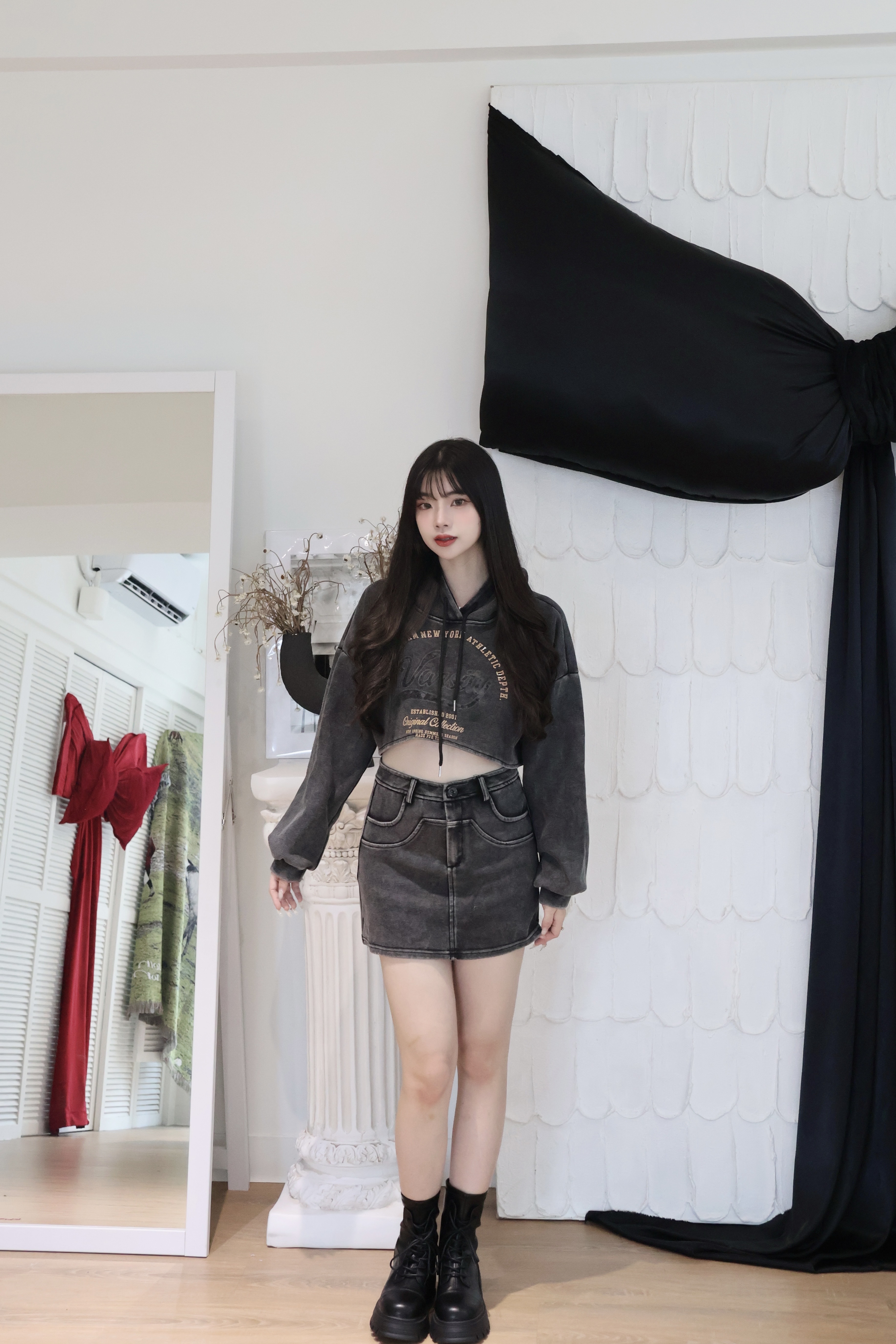 韓系顯瘦大長腿🤎綁帶短靴