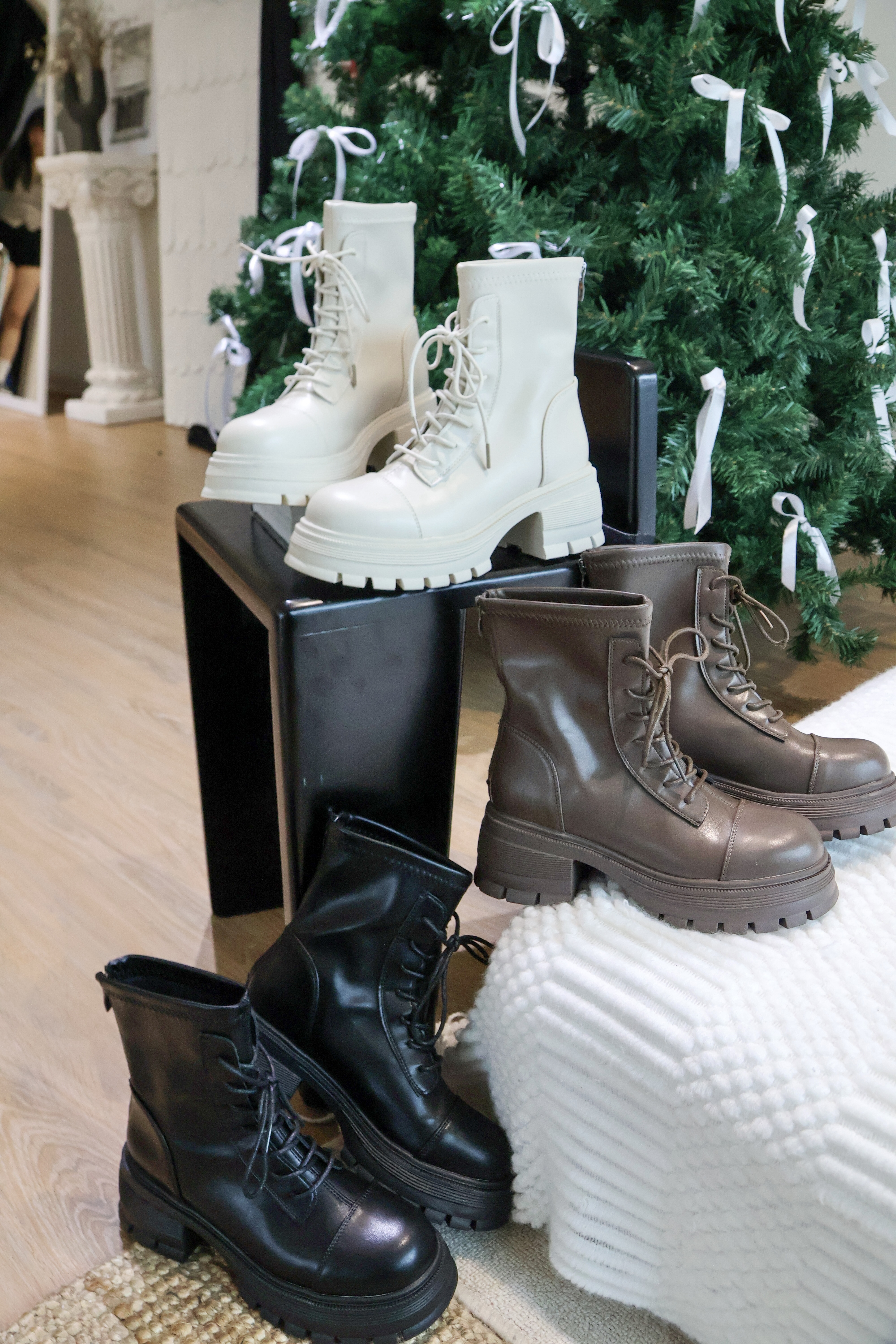 韓系顯瘦大長腿🤎綁帶短靴