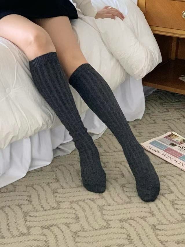 CT3342 🧡羊毛羊絨及膝半長襪 堆高襪  Wool羊毛6% Cashmere羊絨3%