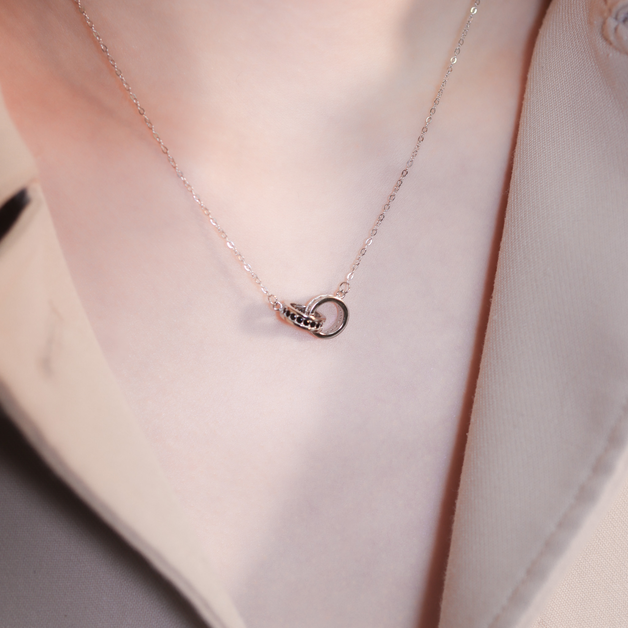 | 925純銀・白金 | 簡單不分開項鍊2.0（黑色/藍色） | NE1275 |