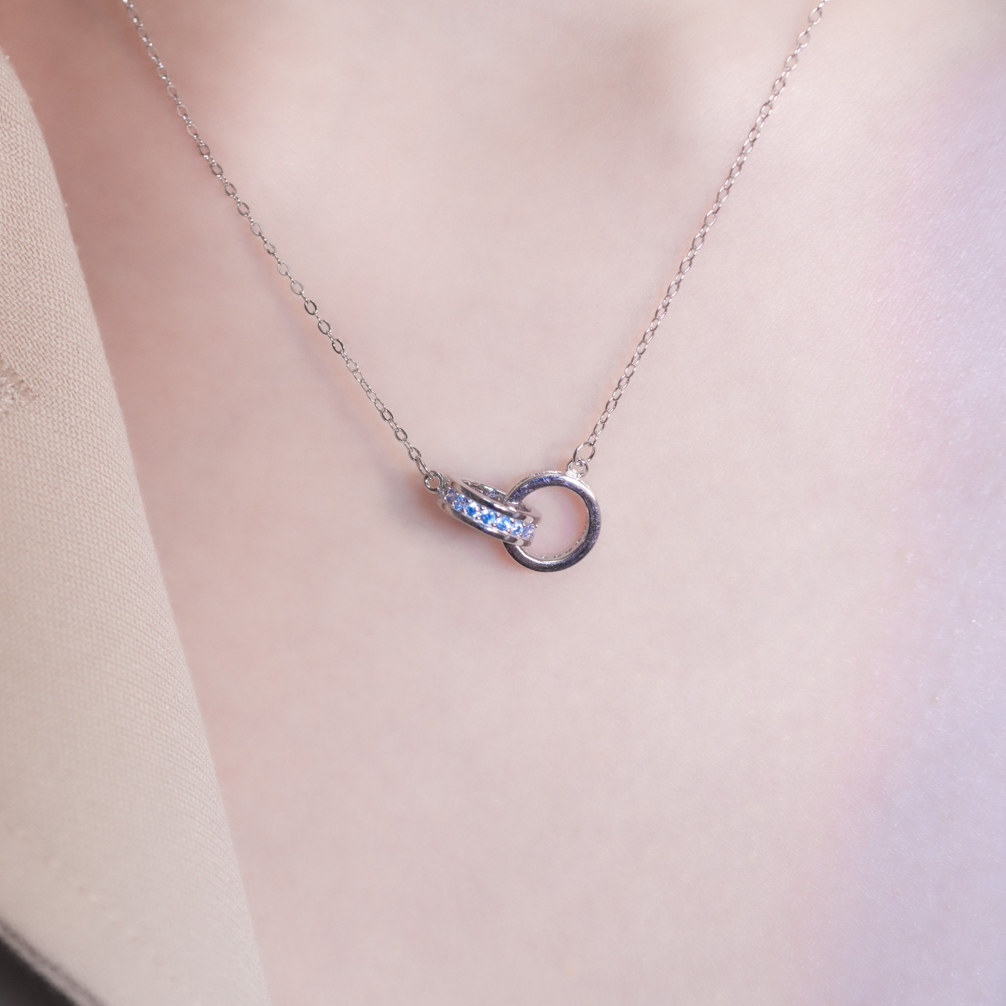 | 925純銀・白金 | 簡單不分開項鍊2.0（黑色/藍色） | NE1275 |