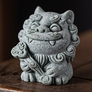 【國潮】青砂石-招財如意風獅爺/貔貅-招財福祿