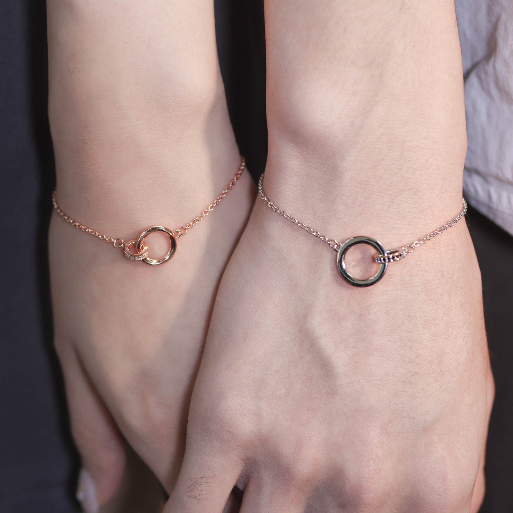 | 925純銀・白金・ 玫瑰金 | 約定不分開情侶手鏈 (男款 / 女款) | BR1198 |