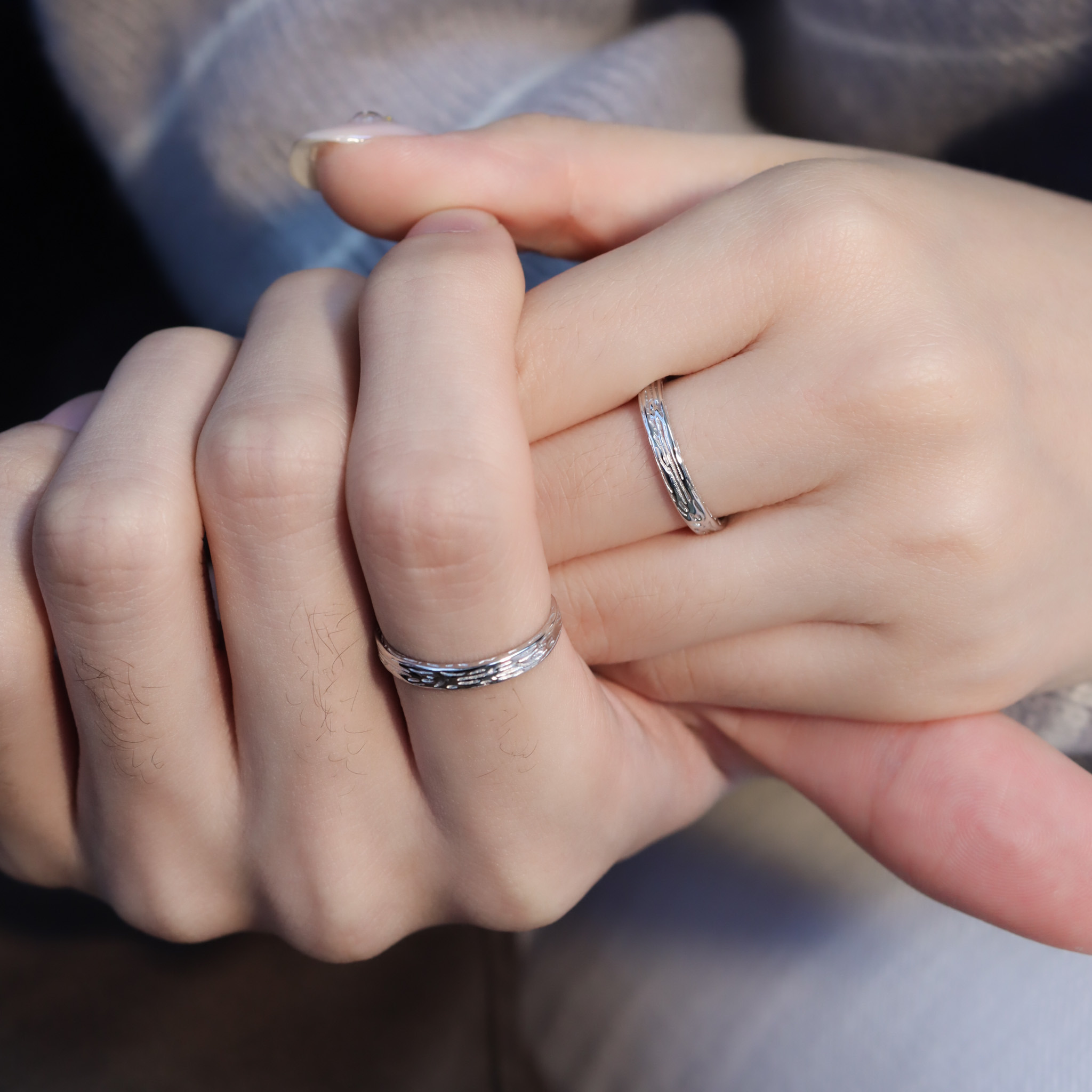 | 925 Silver・ White Gold |Create Love Memory Couple Ring  | RI0767 |