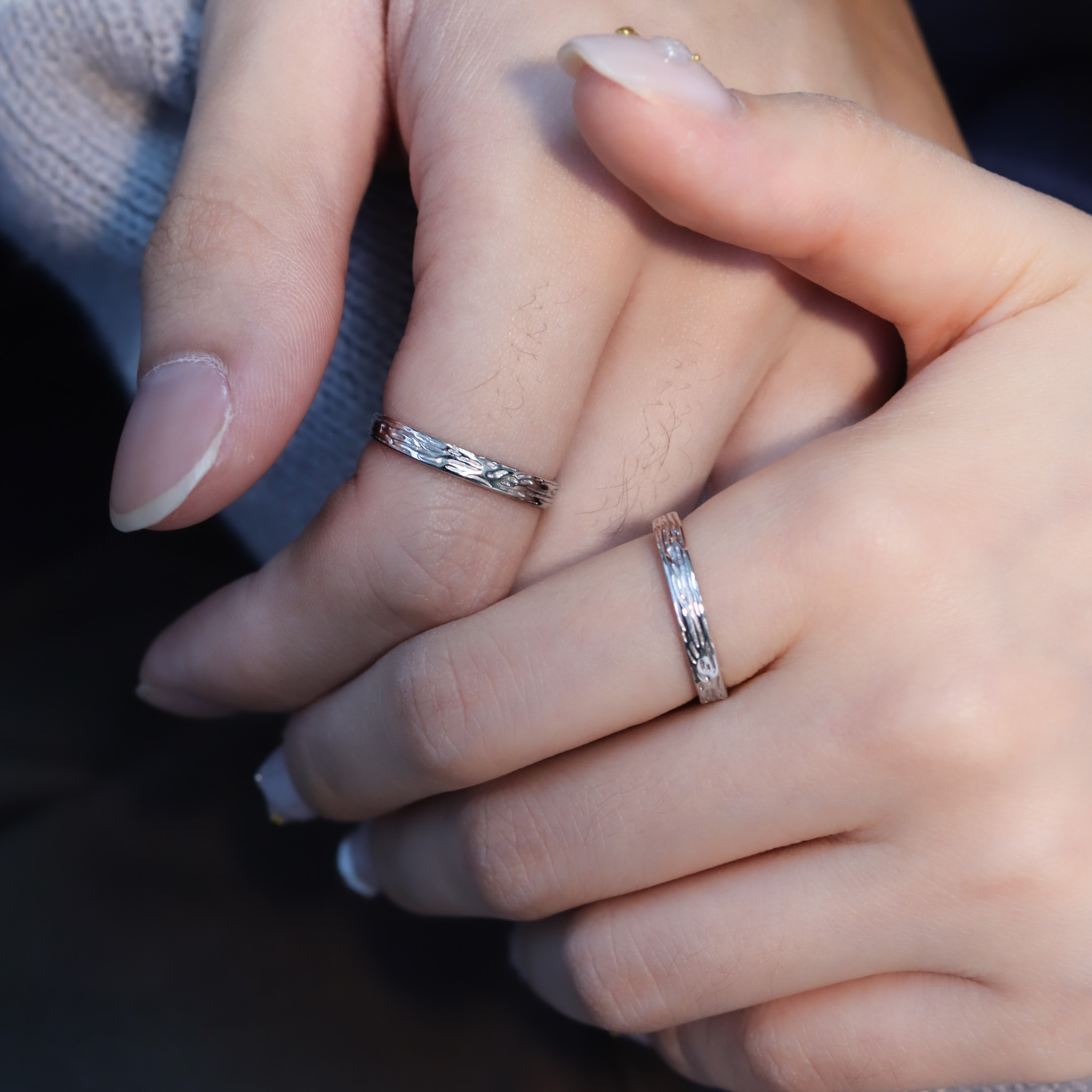 | 925 Silver・ White Gold |Create Love Memory Couple Ring  | RI0767 |