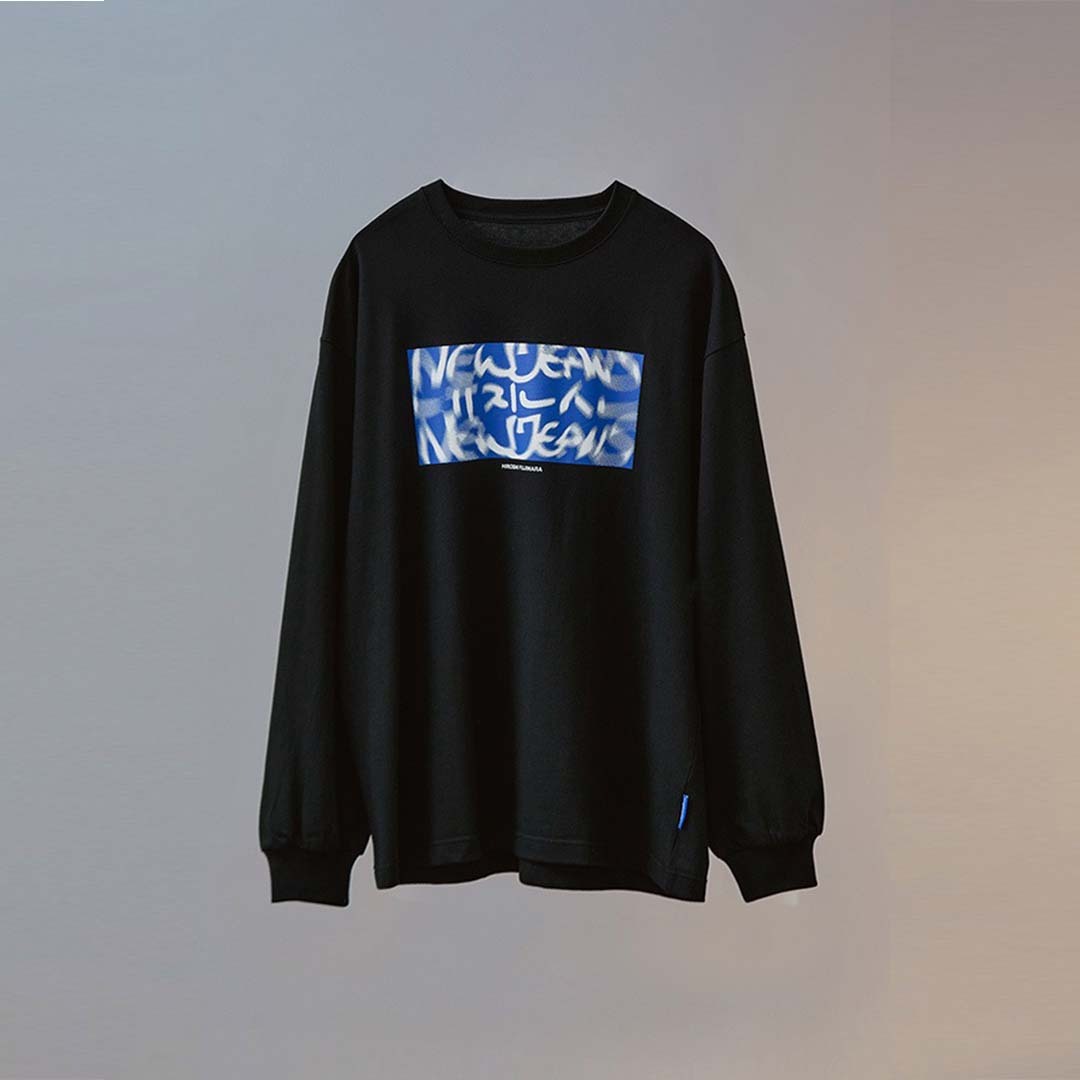 2024AW NEWJEANS 藤原浩 KPOP 聯名 正面藍色 大框框 長T 現貨