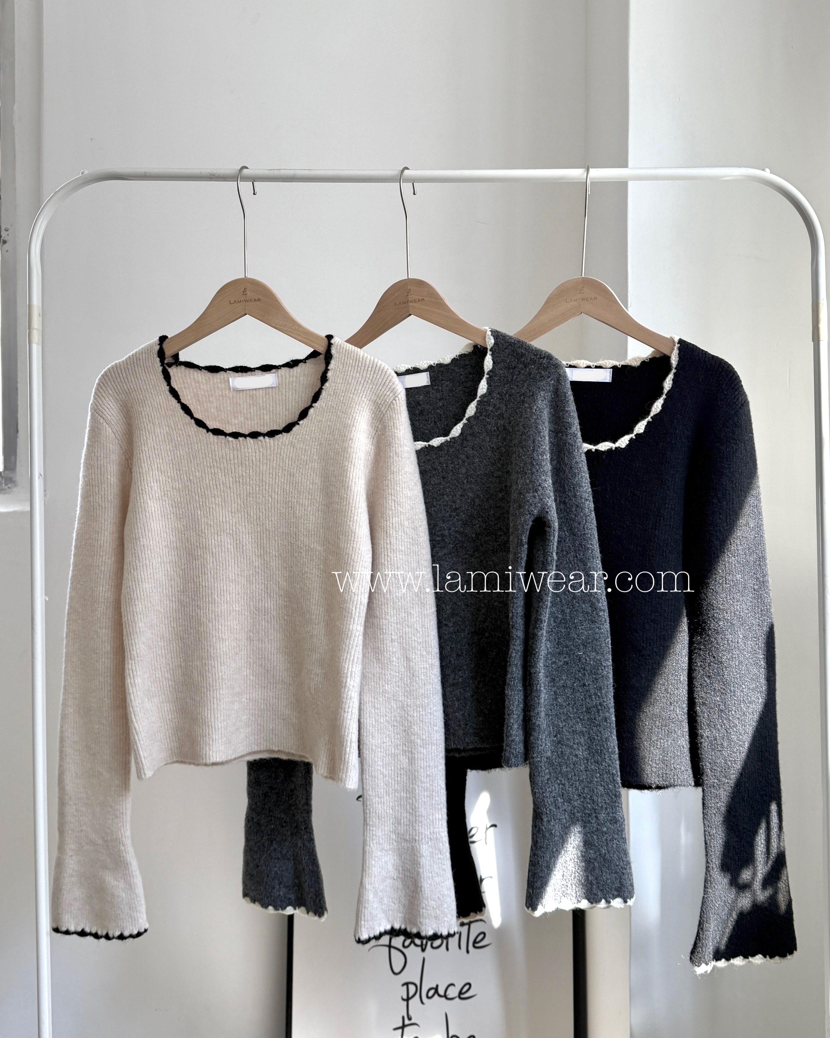 𝑺𝑨𝑳𝑬 針織邊紋秋冬長袖