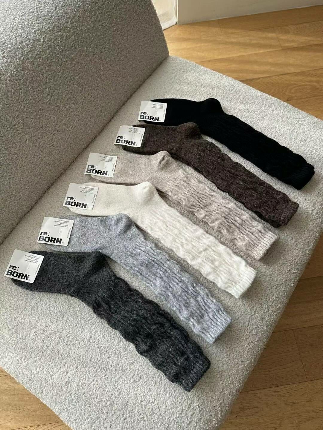 CT3345 💜羊毛&羊絨膝下泡泡襪  羊毛60% 羊絨10%