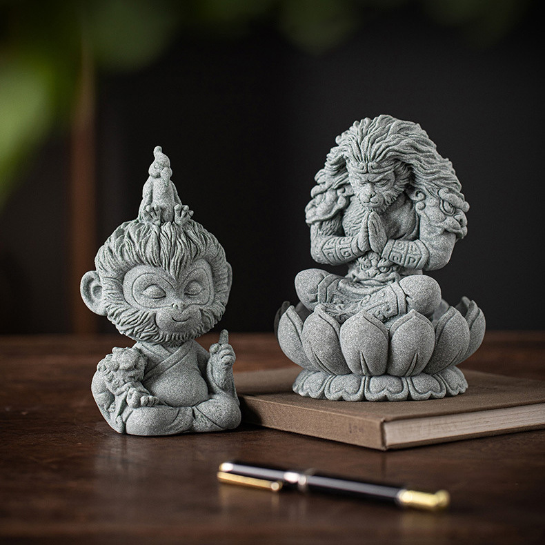 【國潮】青砂石-鬥戰勝佛/天命人/孫悟空/臥龍鳳雛/大日蓮花底座