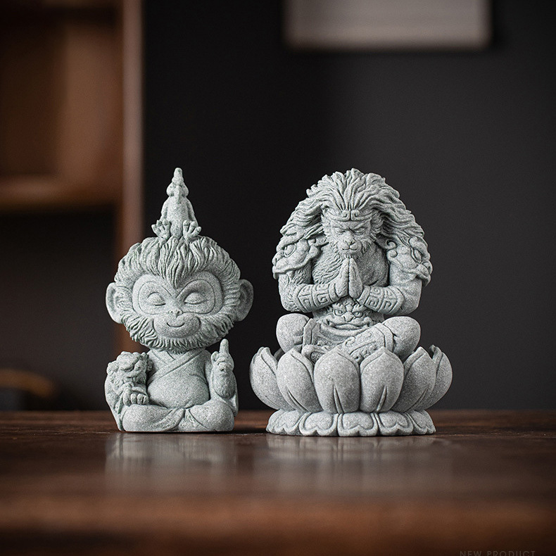 【國潮】青砂石-鬥戰勝佛/天命人/孫悟空/臥龍鳳雛/大日蓮花底座