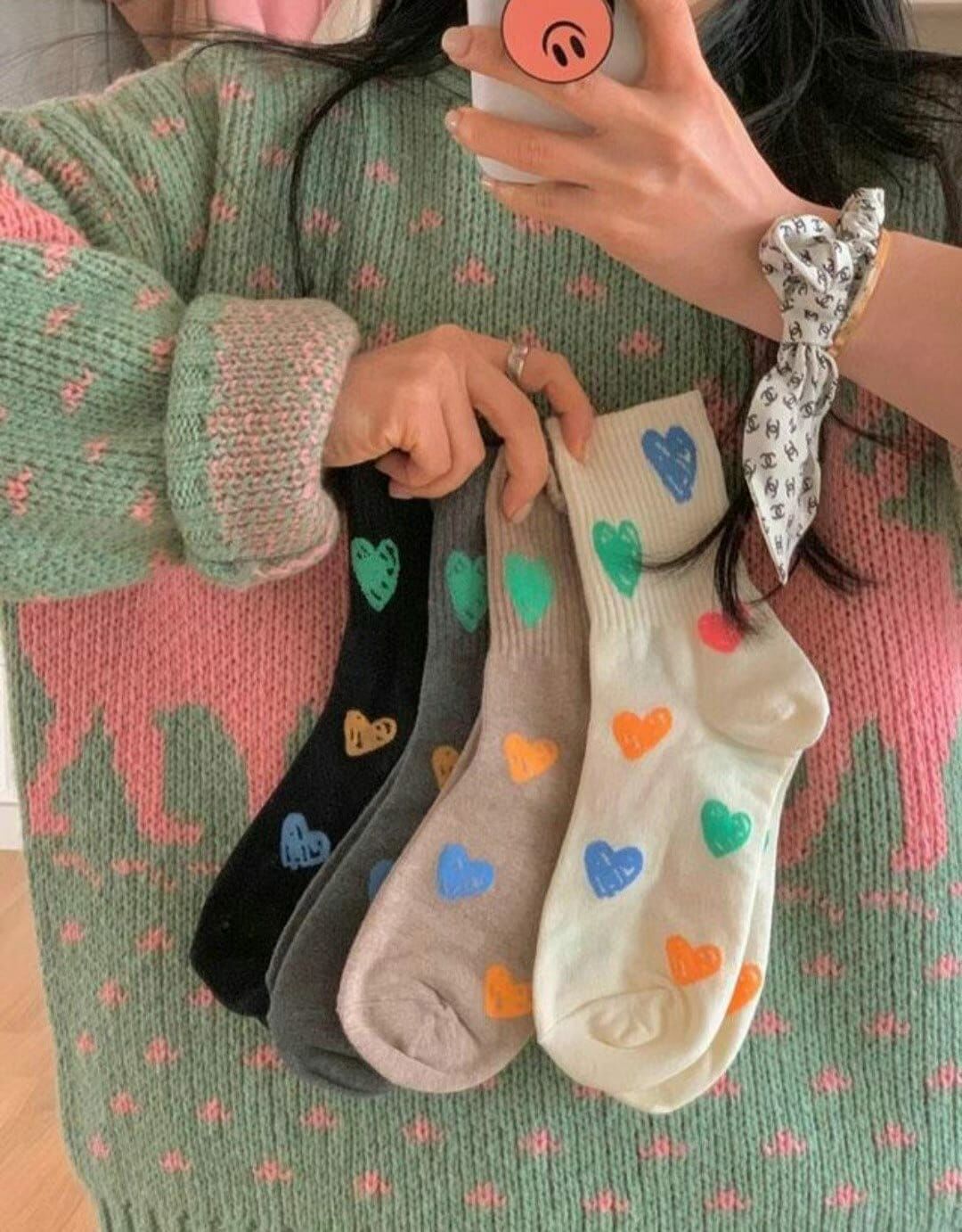 CT3364 手畫心心襪 (任選2對 $36 / 任選5對 $85)