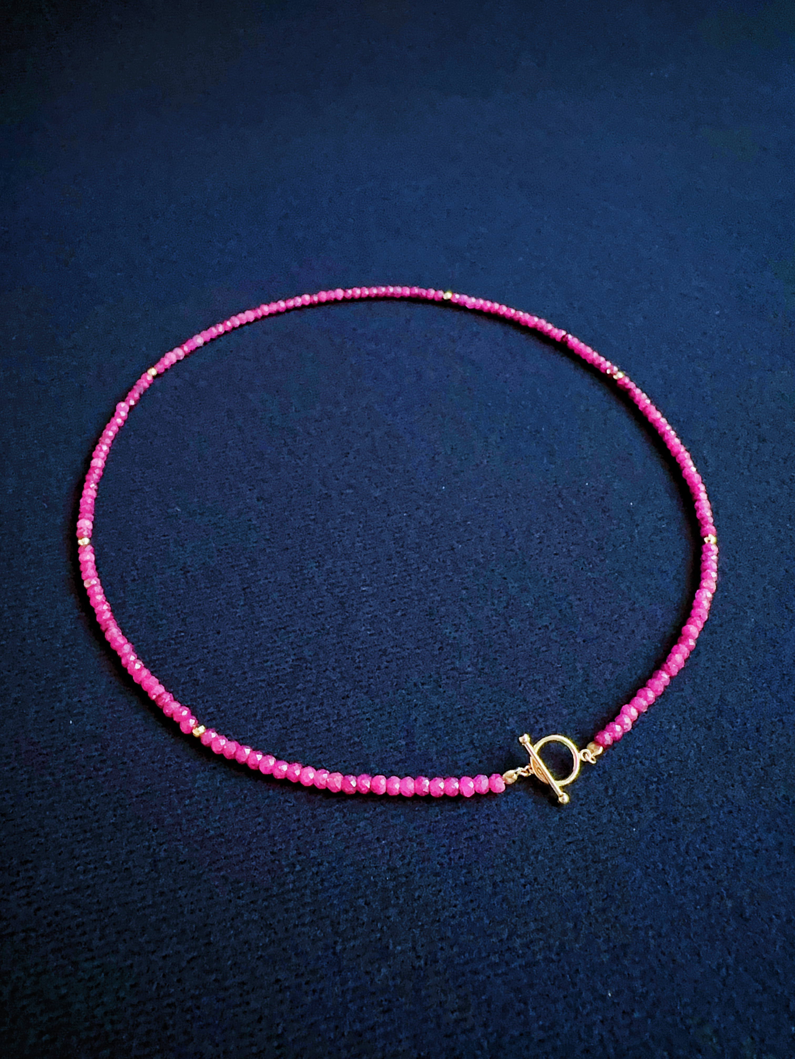 穗花T扣項鍊｜紅寶石