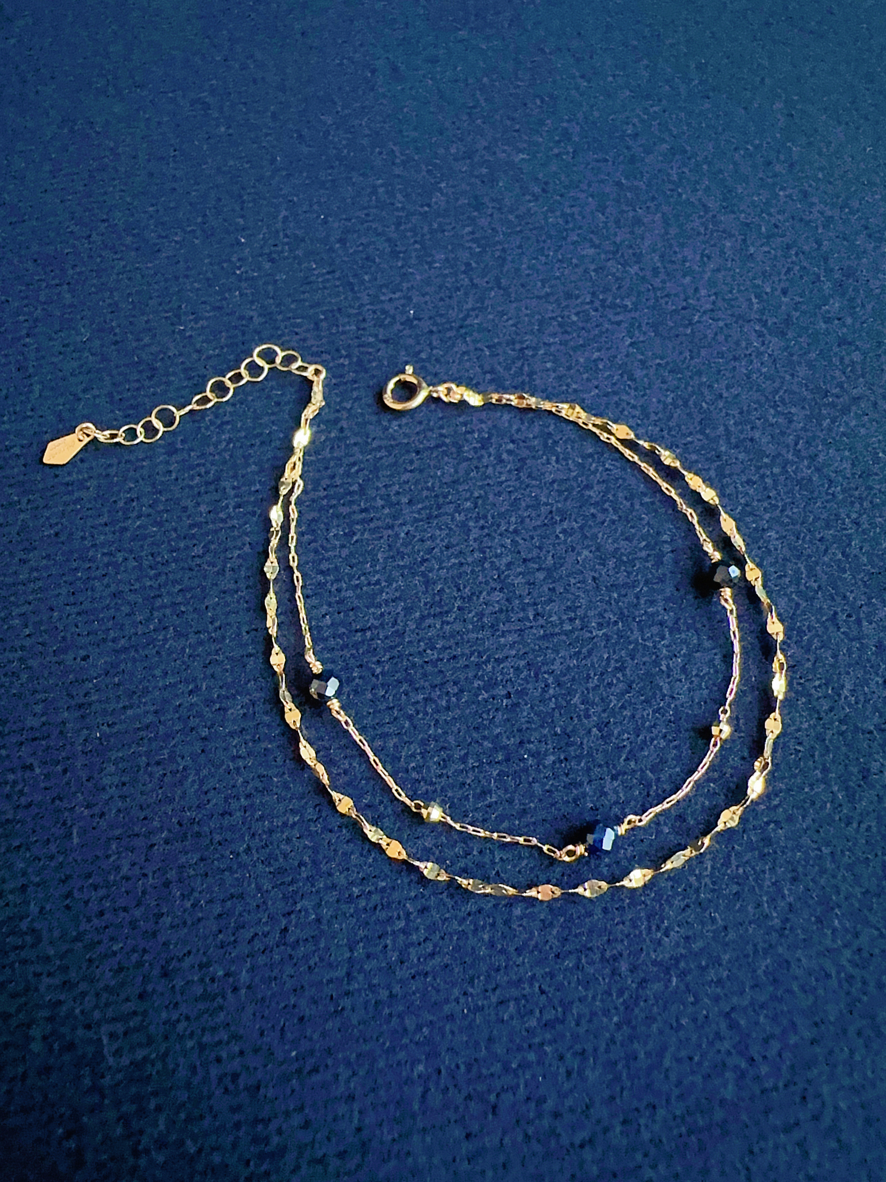 穗花雙鍊手鍊｜藍寶石