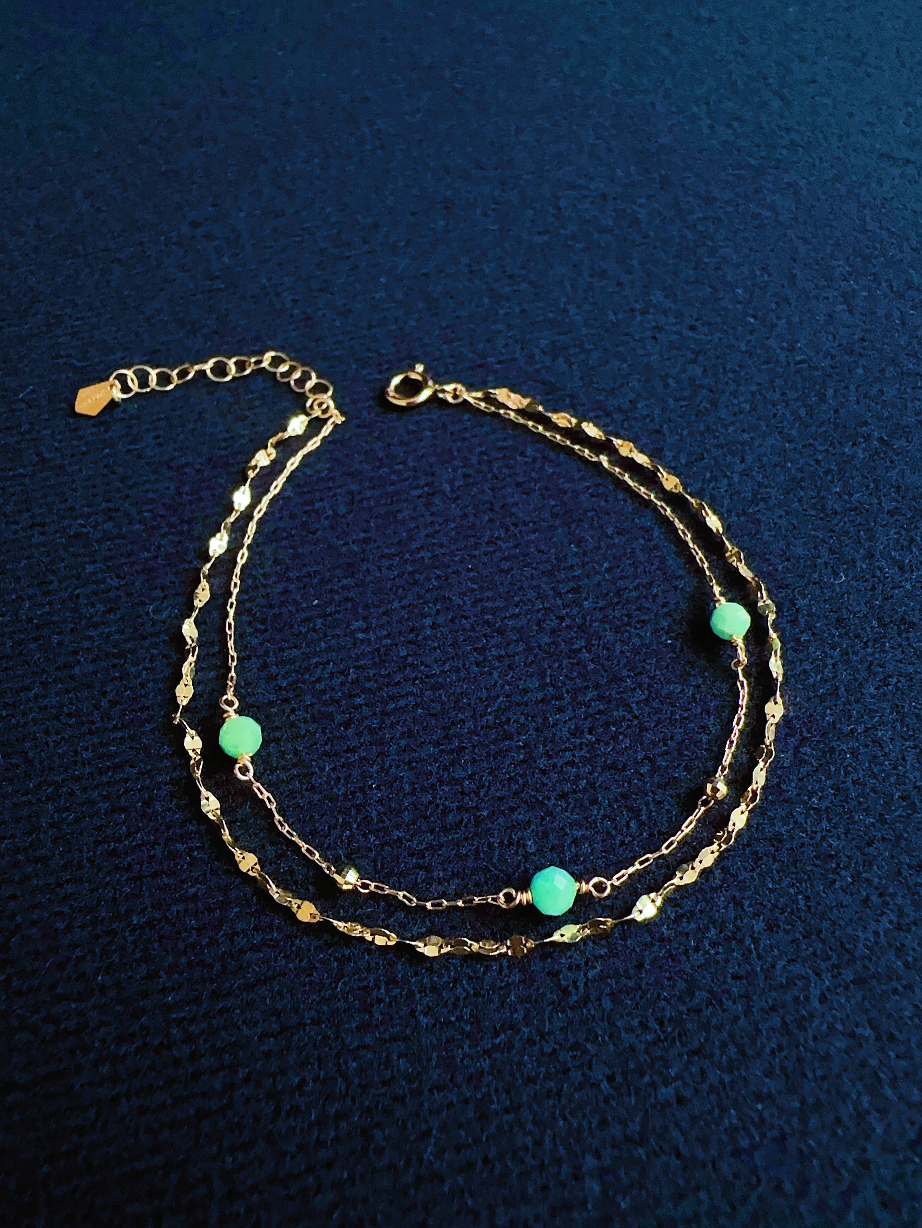 穗花雙鍊手鍊｜祖母綠