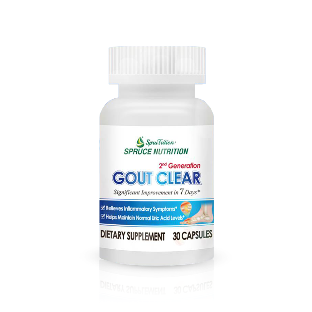 【 Spruce Nutrition 】鵝肌肽 痛風靈 第二代 八重配方｜GOUT CLEAR 2nd Generation｜✓ 擊退尿酸配方　✓ 改善、預防痛風　✓ 溶解痛風結晶　✓ 抑制尿酸　✓ 消炎止痛　✓ 防止反復發作｜30 粒裝（美國原裝行貨）