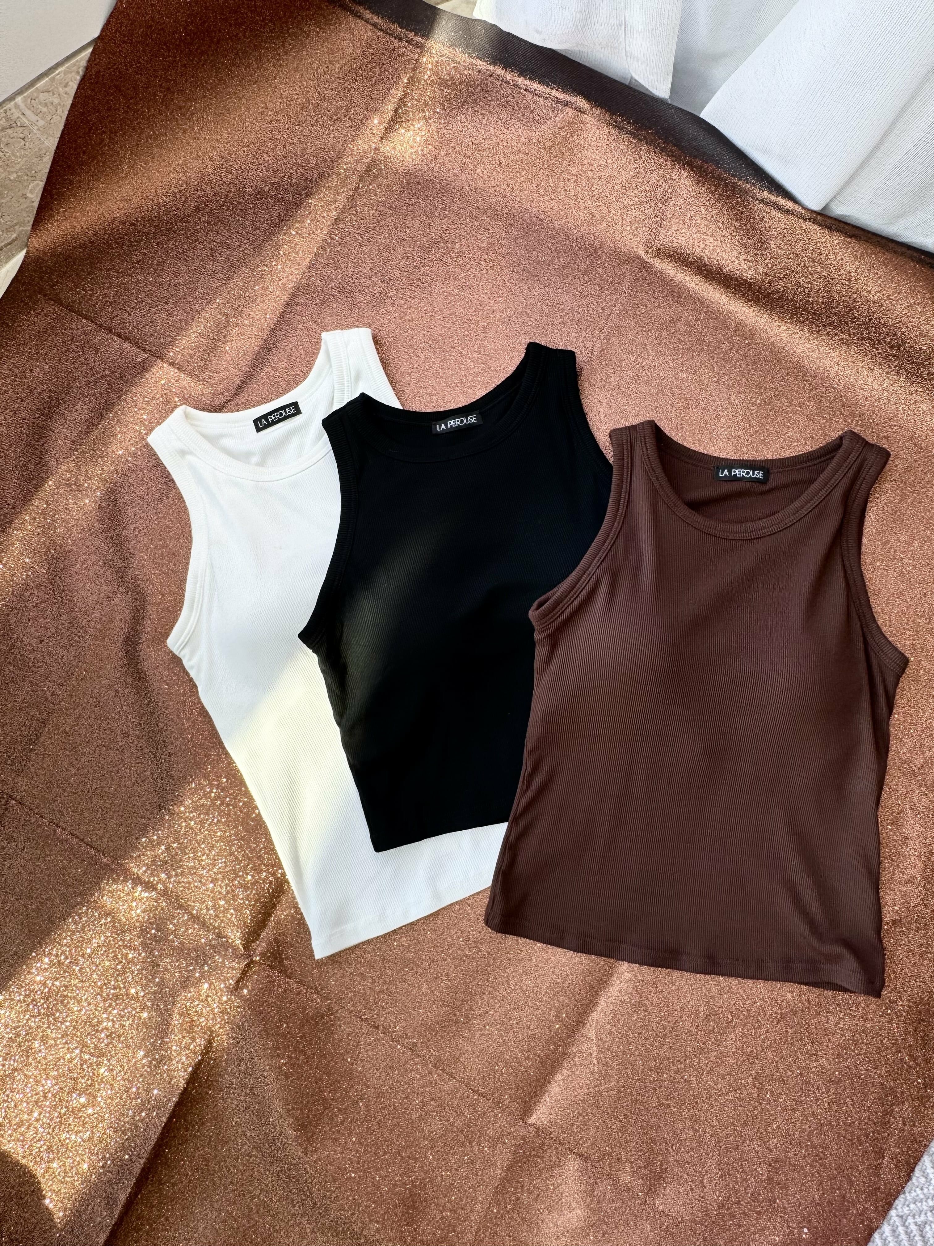 High Neck Rib Stretch Bra Tank Top_TP2412L17