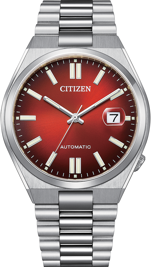 萬年鐘錶 - Citizen 星辰錶 紅色面盤自動上鍊機械男錶  NJ0150-56W  錶徑40MM