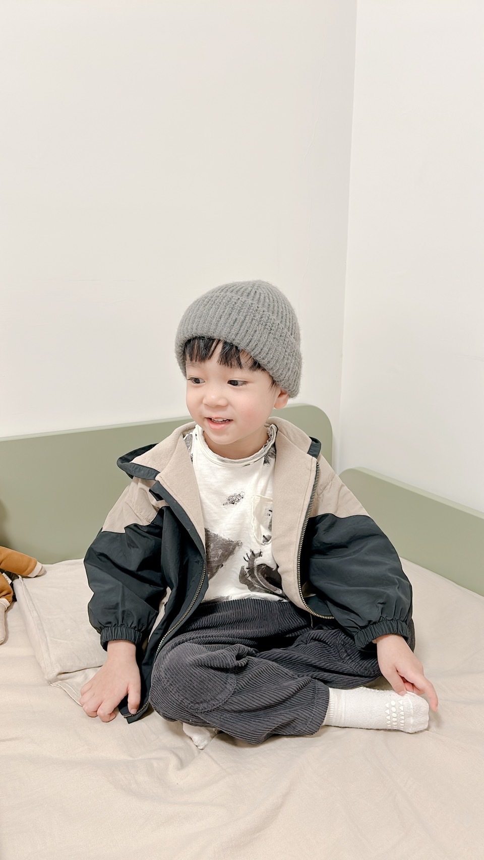 葡萄牙Play Up 有機棉拚色外套 - Shadow