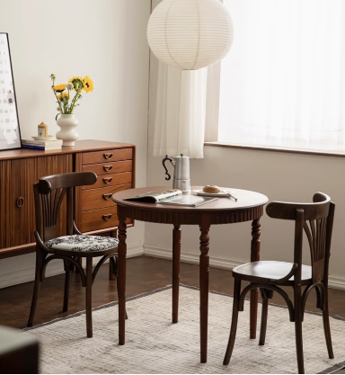 法式復古實木印花餐椅