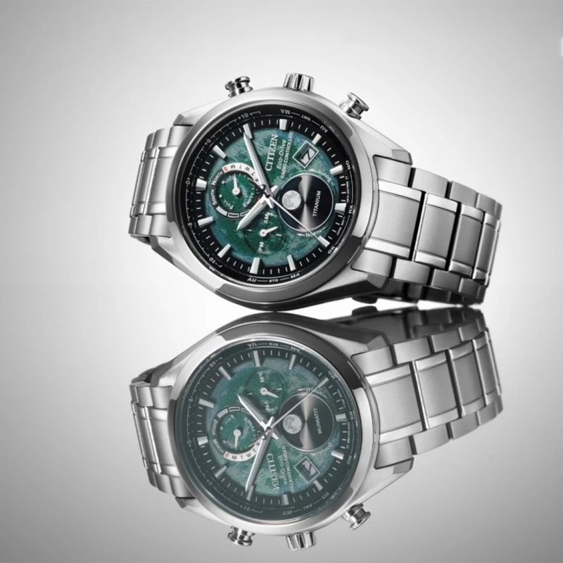 萬年鐘錶 - Citizen 星辰錶  爍月款月相超級鈦光動能電波萬年曆男錶 BY1010-81X 錶徑43MM