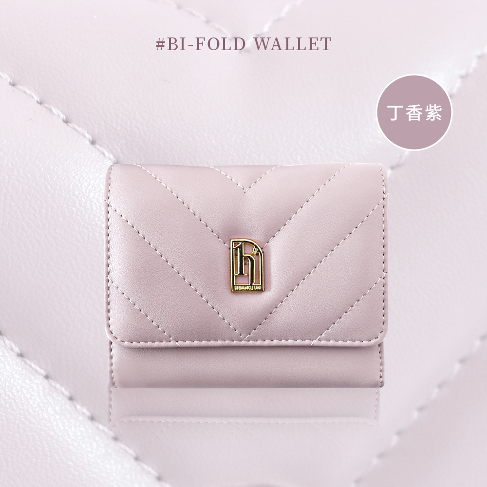 三折V型短夾-丁香紫