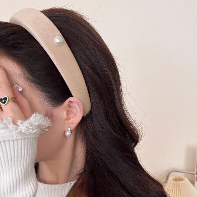 Melard Pearl High Crown Top Headband for Fall and Winter