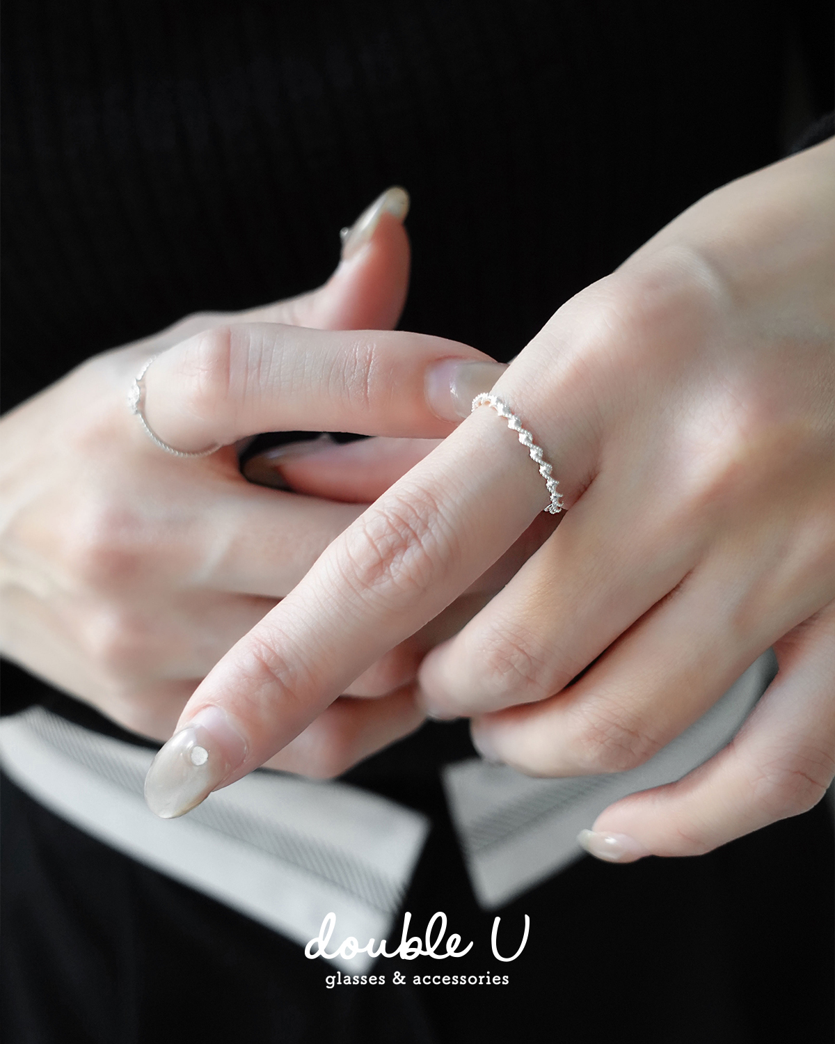 螺旋細邊・純銀戒指 (DRS10318)