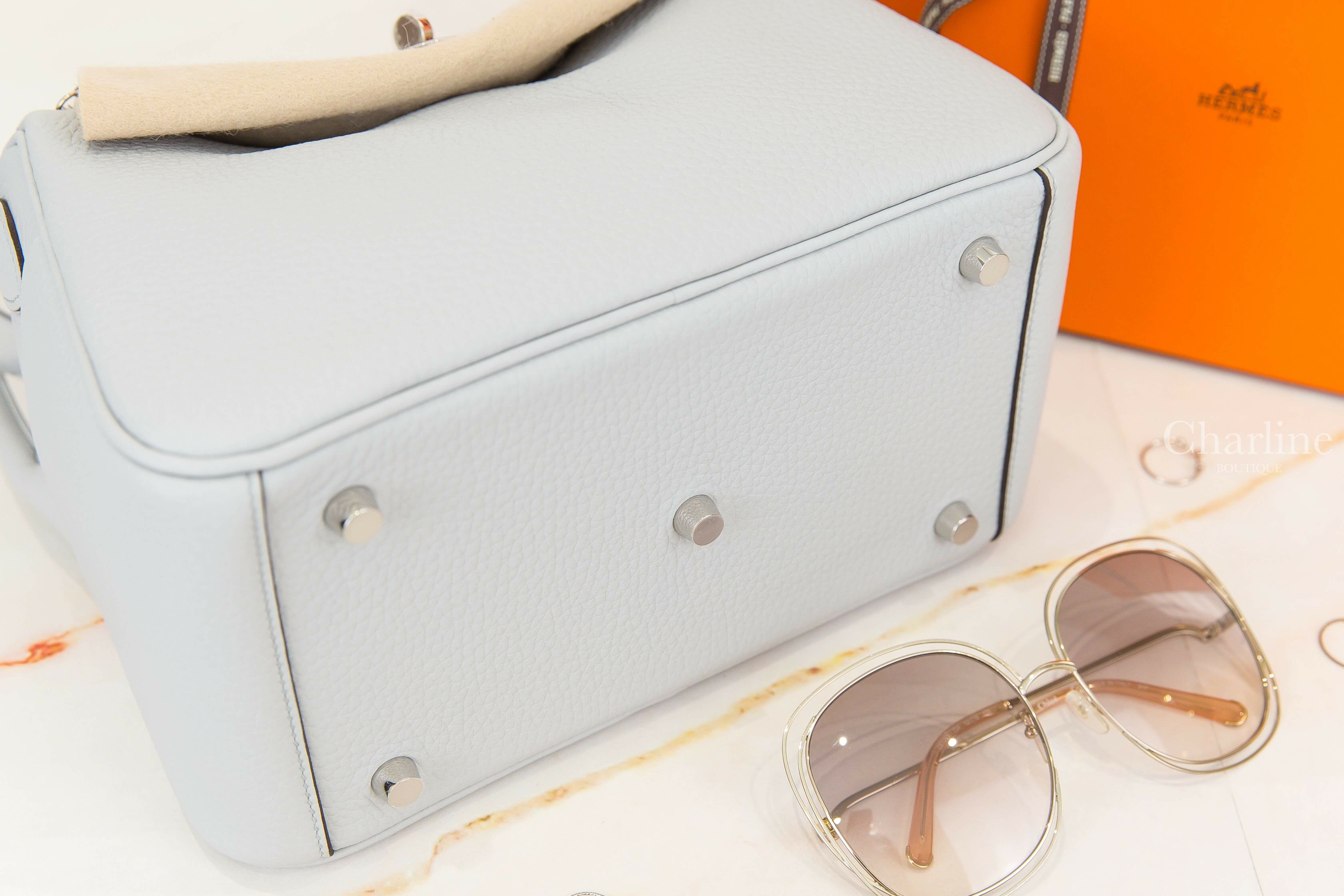 Hermès Lindy 26cm 08 Bleu Pale Taurillon Clemence 聖杯藍銀釦-Charline Boutique 精品代購