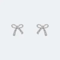 [S] JYDDM RIBBON STUD EARRING,SILVER, EJYS24 005 SLV (SJY10)