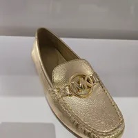 [S] MICHAEL KORS FULTON METALLIC MOCCASIN,PALE GOLD, 49F4FUFR1M-PALE GOLD (SMK1096)