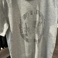 [S] MICHAEL KORS SEQUIN LOGO TEE,PEARL HEATHER, MF451KD97J-PEARL HTHER [FINAL SALE] (SMK1097)