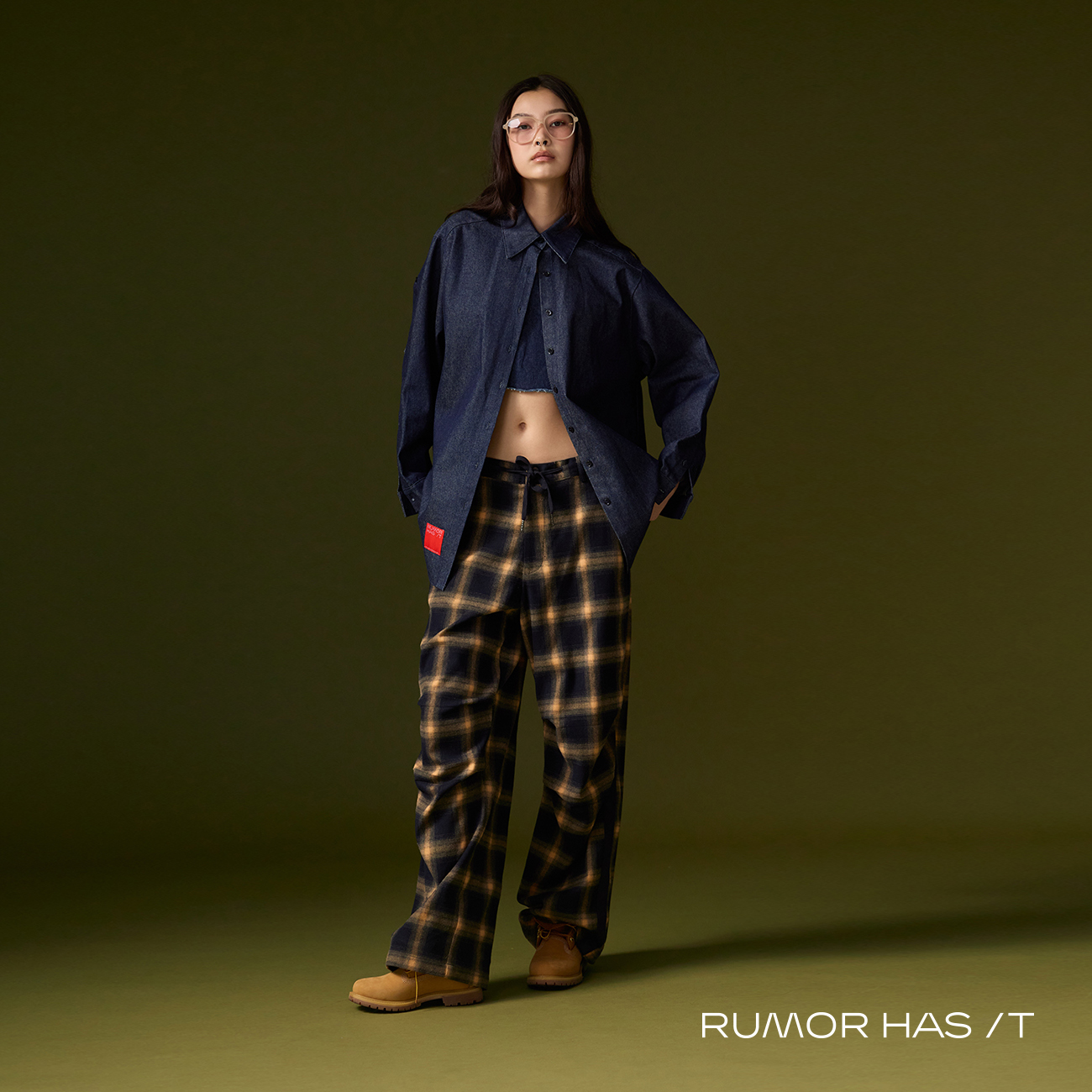 Oversized Denim  Cufflink Shirt