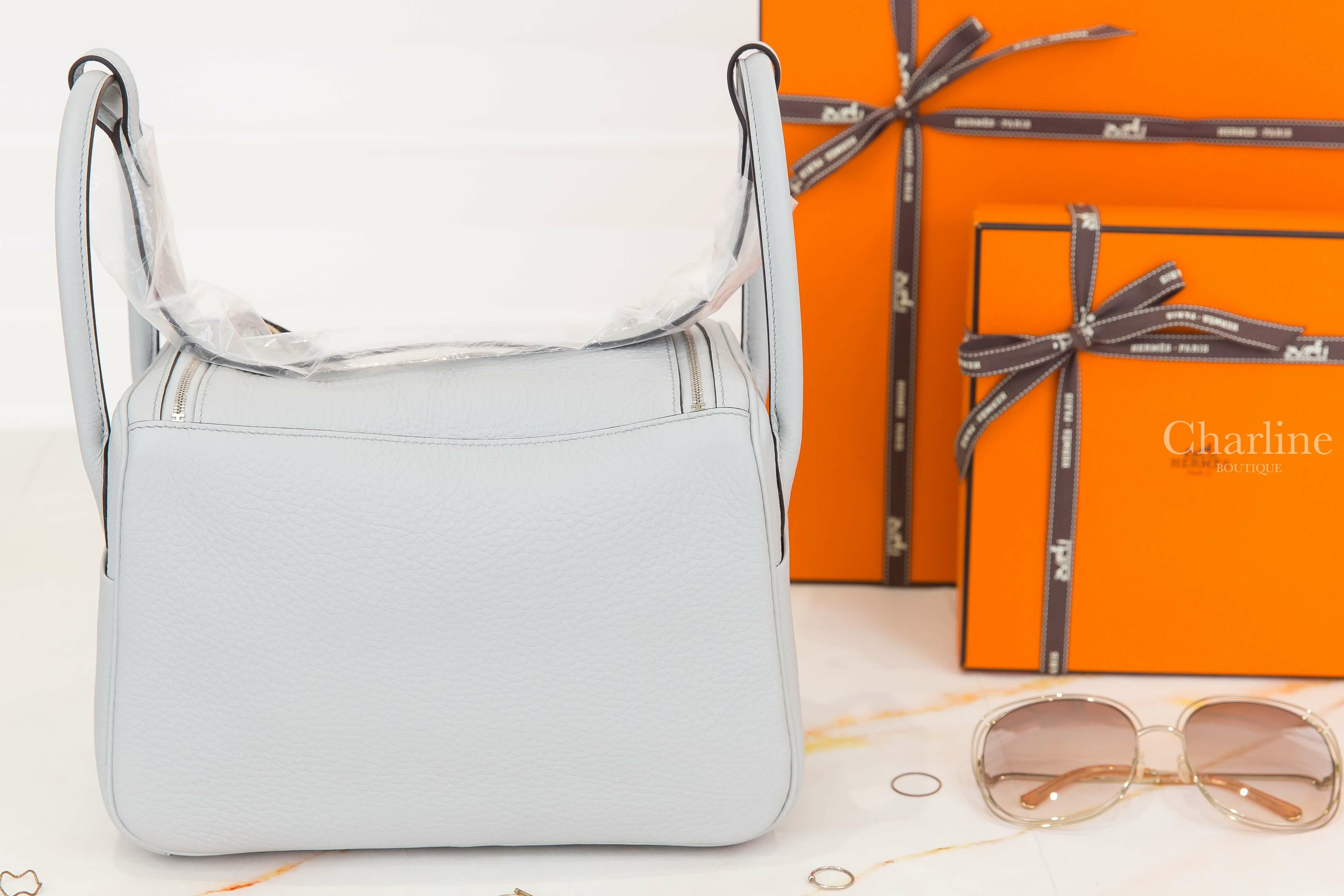 Hermès Lindy 26cm 08 Bleu Pale Taurillon Clemence 聖杯藍銀釦-Charline Boutique 精品代購
