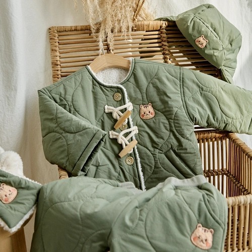 DTD禦寒絎縫系列-牛角雙扣棉服外套