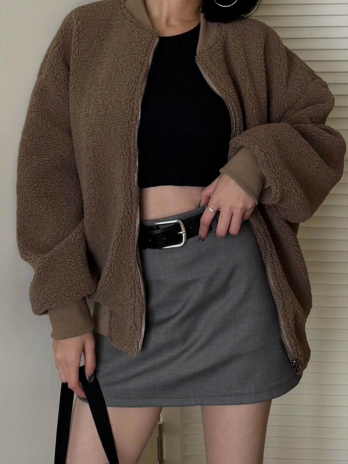 質感QQ毛棒球外套