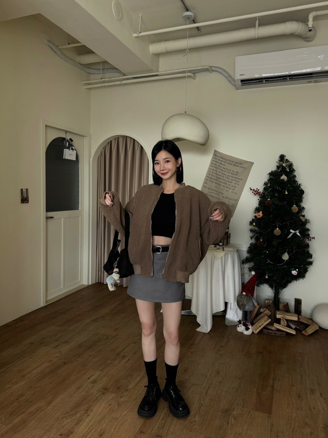 質感QQ毛棒球外套