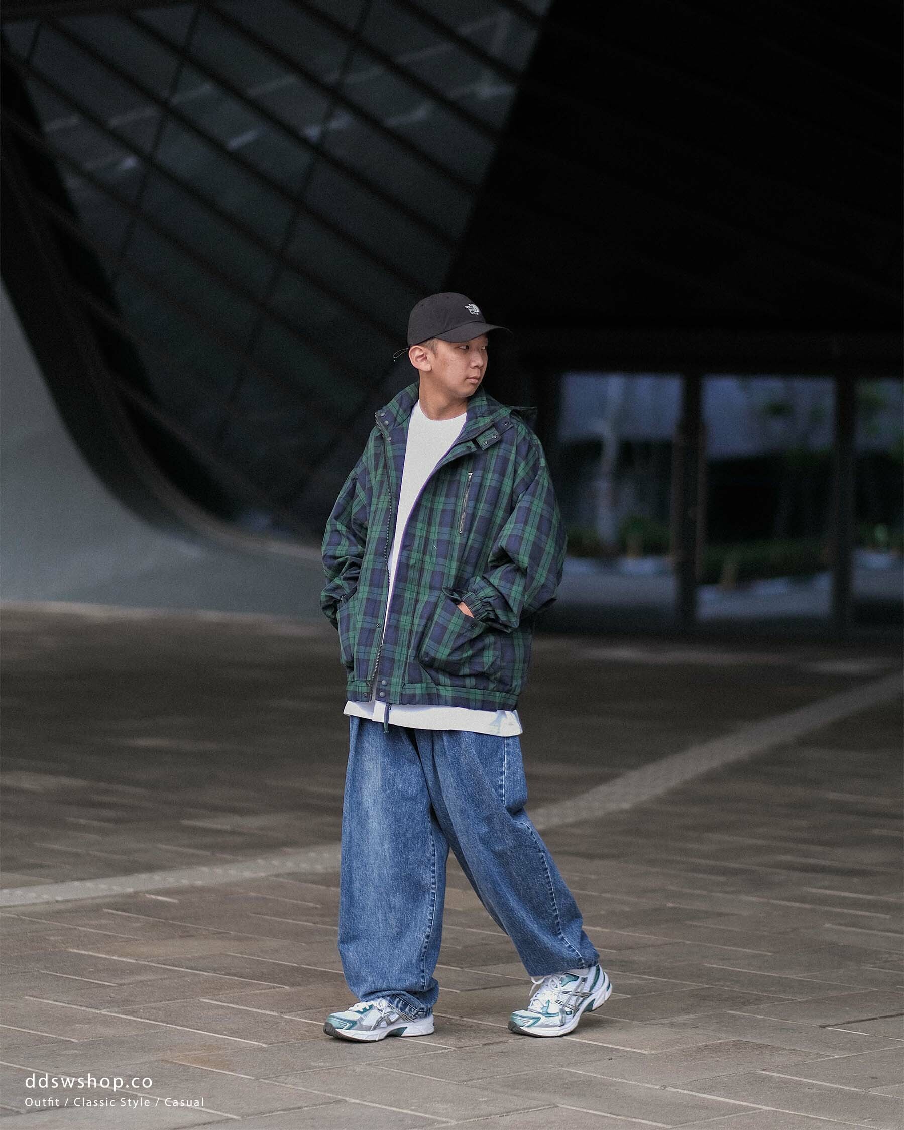 "現貨" ANST 六袋 可拆帽格紋外套/藍綠 AN.50