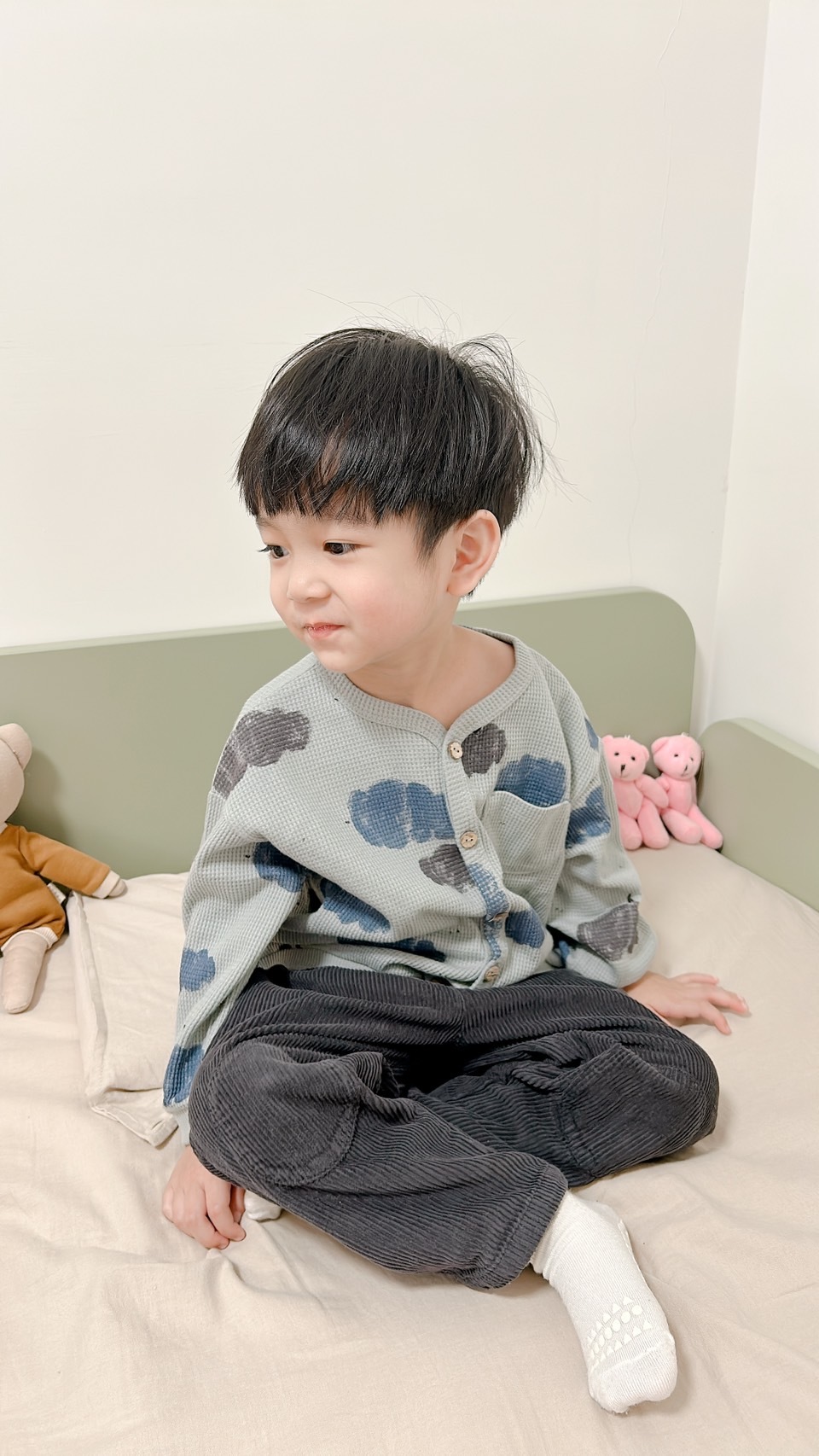 葡萄牙Play Up 有機棉療癒雲朵上衣外套 - Elephant