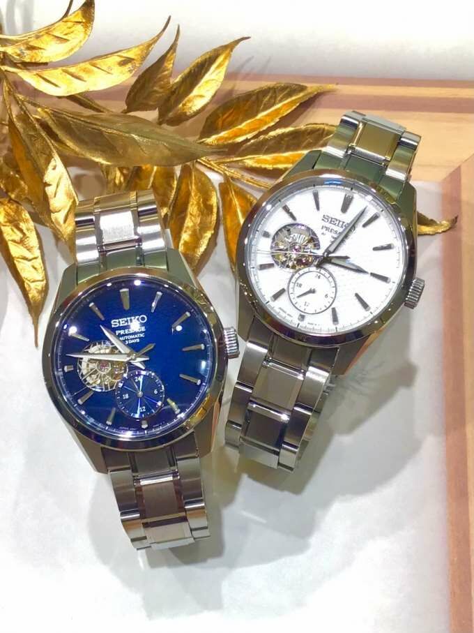 全新精工 Presage Sharp Edged 系列 Open Heart SARJ001 SPB415J1 和 SARJ003  SPB417J1 領航系列 麻葉鏤空設計不鏽鋼機械男士手錶