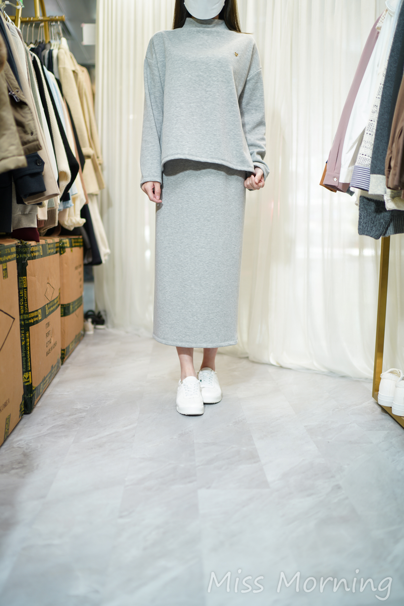 絨底簡約上衣(14361)&絨底悠閑顯瘦裙(33863)